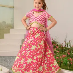 pspeaches Girls Printed Ready to Wear Lehenga Choli With Dupatta-picture-12