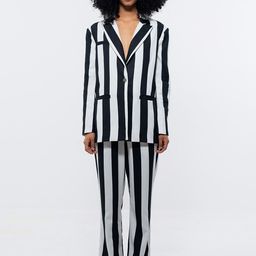 SOTBELLA Striped Single-Breasted Blazer-22