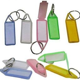 evaluemart Plastic Writeable Name Key Tags Keychains (Assorted) - Pack of 20 Pcs image 1
