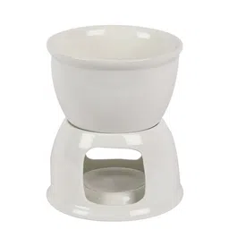INCRIZMA White Solid 2 Pcs Fondue Set - Melting Pot for Cheese, Chocolate and Tapas-20