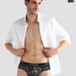 U.S. Polo Assn. Pack Of 2 Printed Mid-Rise Basic Briefs I615-ZN0-P2-picture-56