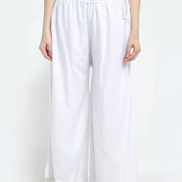 TAG 7 Women White Wide Leg Ethnic Palazzos-image-36