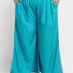 TAG 7 PLUS Women Blue Solid Flared Palazzo-48