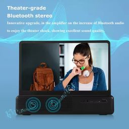 fku F11 Screen Magnifier for Cell Phone with Bluetooth Speaker, Foldable Phone Stand Holder, Compatible with All Smartphones image 3