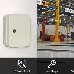 paratpar mall 20 Key Capacity Hooks Tags Locker Safe Box with Lock, Metal Safe Cabinet Hanging Key Manager with Included Key Tags for Office, Home, Hotels & Parking (White). image 4