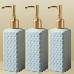 Kuber Industries Blue 3 Pieces Textured Ceramic Soap Dispenser-picture-13