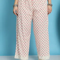 TAG 7 Floral Printed Wide Leg Pure Cotton Ethnic Palazzos-33