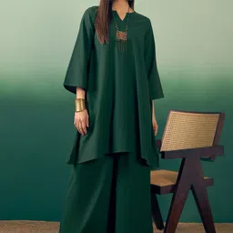 InWeave Regular Pure Cotton Kurta with Palazzos-15
