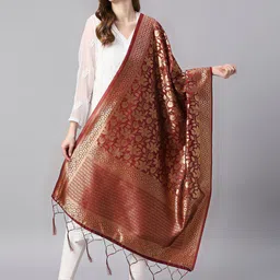 Dupatta Bazaar Woven Design Dupatta with Zari-image-8