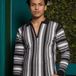 JAVINISHKA Men Striped Woollen Pullover-picture-58