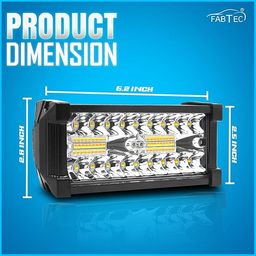 FABTEC LED Flasher Fog Light with 5 Modes LED Bar Light LED Light with Spot Flood beam 38 Led 7 Inch Fog Light with On/Off Switch Universal Light for Bikes and Cars (Set of 2) (White and Yellow) image 2