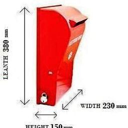 rainbow enterprises Red Color Wall Mounted and gate Mounted Letter Box/Mail Box with Free Fixing Hardware and Padlock image 2
