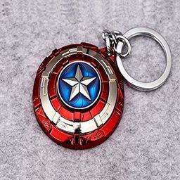 vsverus little collections Vsverus Key Chain Superhero Capt-in- America-Rotating Shield Key Chain,Avengers Metal & Key Ring Multicolor image 5