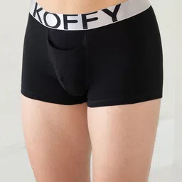 KOFFY Front Open 4 Way Stretch Cotton Lycra Trunks KOF_KI24_MTK_BLK_1PC image 2