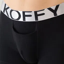 KOFFY Front Open 4 Way Stretch Cotton Lycra Trunks KOF_KI24_MTK_BLK_1PC image 5