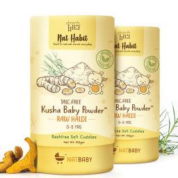 Nat Habit Talc Free Natural Kusha Baby Powder with Raw Haldi-picture-2