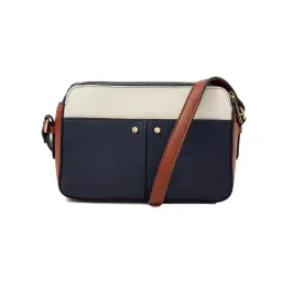 Accessorize London Womens Faux Leather Charlotte Navy Blue Sling Bag-picture-32