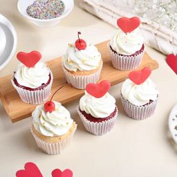 Valentines Special Cherry N Fondant Heart Cupcakes-image-53