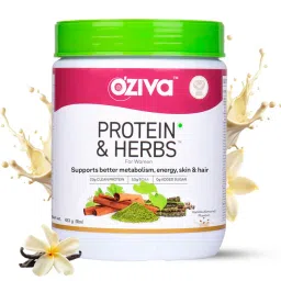 OZiva Protein & Herbs for Women with Multivitamins for Metabolism, Skin & Hair (Vanilla Almond)-picture-18
