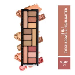 Half N Half 12 In 1 Eyeshadow & Highlighter Makeup Kit Multicolor Palette-picture-49