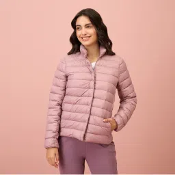 NYKD By Nykaa Ultra Light Weight Puffer Jacket with Inbuilt Bag (Set of 2)-NYAT405-Blush-picture-39