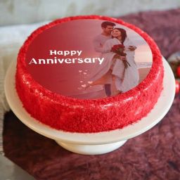 Photo Anniversary Red Cake-image-93