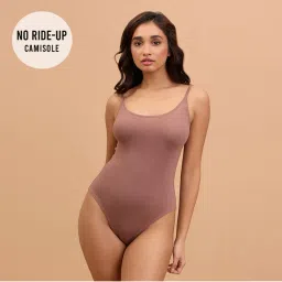 Nykd by Nykaa No Ride-Up Luxe Modal Layering Camisole with Bodysuit NYC008-Dark Skin-picture-4