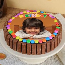 Kitkat N Gems Delicious Photo Cake-image-3