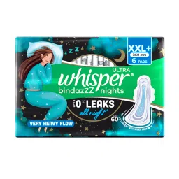 Whisper Bindazzz Nights Xxl+ Sanitary Pads, Upto 0% Leaks All Night Long-picture-14