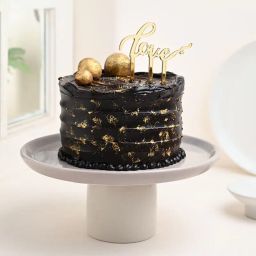 Edible Golden Leaf Decadent Chocolate Cake-image-23