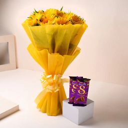 Sunkissed Gerberas With Chocolates-8