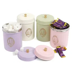 Living With Elan Paris Stainless steel Canisters-Set of 4 -Multicolor-picture-14