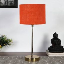 devansh Orange Jute with Metal Gold Table Lamp-picture-19