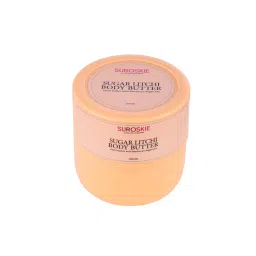 Suroskie Sugar Litchi Body Butter 200ml | For Deep Hydration & Nourish Skin | Upto 96 hrs | With Shea Butter, Moroccan Argan & Almond Oil | UV Ray Protection | Dry Skin | Body Butter For Women & Men-picture-25