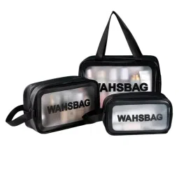 Kayanara Transparent Travel Makeup Bag Set Of 3 - Black Wash Bag-picture-32