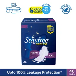 Stayfree Secure Nights Sanitary Pads with Cottony Soft Cover for Comfort - XXL - Pack of 40-picture-2