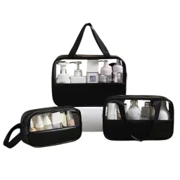 Kayanara Transparent Set Of 3 Travel Makeup Kit - Black Toiletry Bag-picture-40