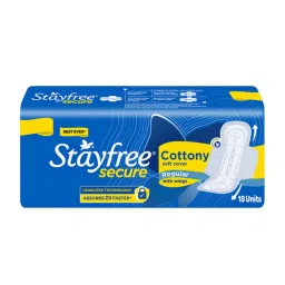 Stayfree Secure Regular Sanitary Pads with Cottony Soft Cover with wings - 18 Pads-picture-31