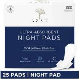 Azah XXXL Night Sanitary Pads For Women,, Extra Large Night Pads , 3x More Leakproof - Box of 25-picture-44