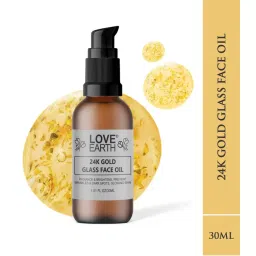 Love Earth 24K Gold Glass Face Oil for Skin Brightening Anti-Aging with Pure Essential Oils-picture-8