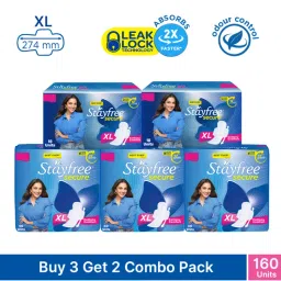 Stayfree Secure Extra Large Sanitary Pads with Cottony Soft Cover - XL - B3G2 Combo Pack of 160 Pads-picture-35