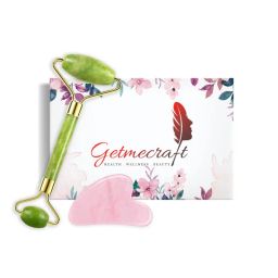 Getmecraft Green Jade Roller And Rose Quartz Gua Sha Facial Massage Tool Set-image-56