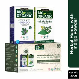 Indus Valley Bio Organic Indigo Powder & Henna Powder Combo 100% Natural for Black Hair Colour-picture-35