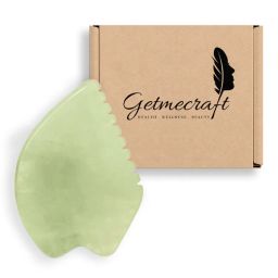 Getmecraft Green Jade Leaf Shape Gua Sha Facial Massage Tool With Teeth Shape Edges-image-83