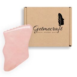 Getmecraft Rose Quartz Gua Sha Facial Massage Tool With Teeth Shape Sides And Ridges-image-67