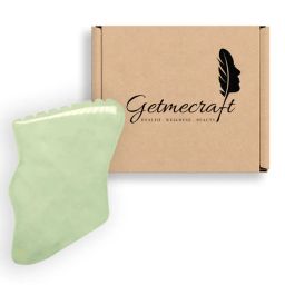 Getmecraft Green Jade Gua Sha Facial Massage Tool With Teeth Shape Sides And Ridges-image-35