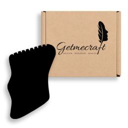 Getmecraft Black Obsidian Gua Sha Facial Massage Tool With Teeth Shape Sides And Ridges-image-65