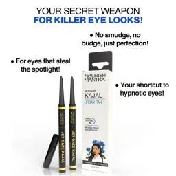 Nourish Mantra Jet Gaze Kajal Urban Rani - Combo - Black & Black for a Smudgeproof Eye Look-picture-25