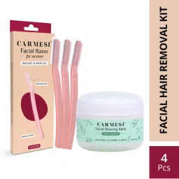 Carmesi Face Shaving Kit - 3 Reusable Face Razors & 1 Pre + Post-Shave Facial Shaving Balm-picture-48