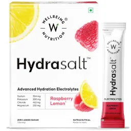 Wellbeing Nutrition Hydrasalt Electrolyte Drink, Instant Hydration, Raspberry Lemon-picture-5